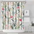 thumbnail image 2 of Floral Shower Curtain Watercolor Botanical Bathroom Decor Rustic Flower Design Fabric Bath Curtain for Tub Country Style Home Accessories with Hooks，84x72in(210x180cm), 2 of 5