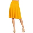 thumbnail image 3 of Women's Casual Stretch Basic Foldable High Waist Relaxed Fit A-Line Solid Midi Skirts, 3 of 4