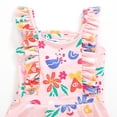 thumbnail image 3 of Hienoo Little Girls Swim Dress Scoop Neck Ruffle Floral Beach Dress Bathing Suit Swimwear, 3 of 7