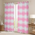 thumbnail image 2 of Homewish Geometric Plaid Blackout Curtains Set of 2 (52x84 Each),Modern Minimalist Striped Window Curtains,Pink Gray Curtains and Drapes For Teens,Ultra Soft Home Decor, 2 of 6