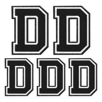 Iron on Letters Patches, 5PCS Alphabet D Iron on Embroidered Patch for Repairing Clothing (4.4"/3.1", Black )