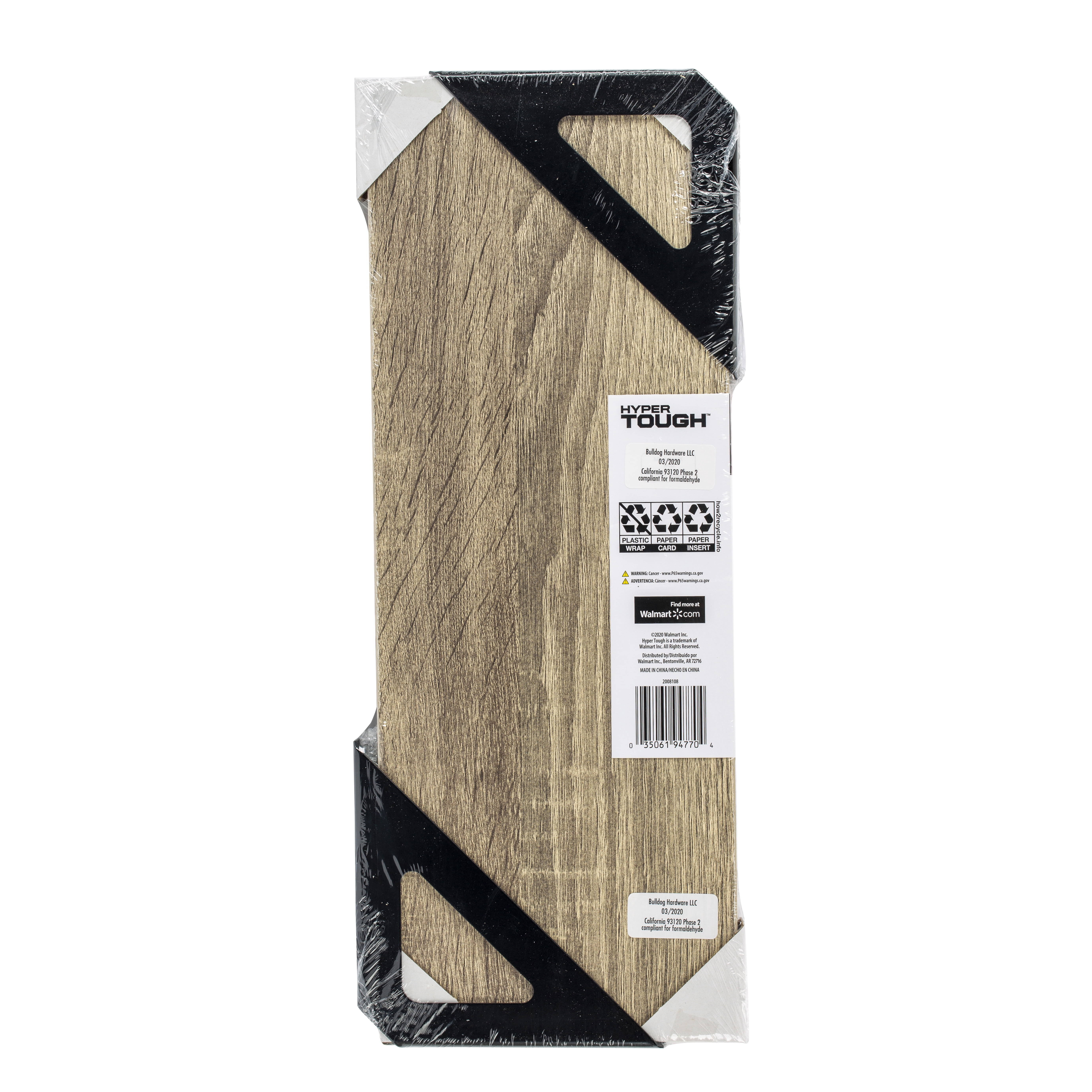 Hyper Tough 6 in. x 15 3/4 in. Rustic Gray Laminated Wood Shelf Kit with Black Metal Brackets