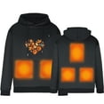 thumbnail image 6 of Bcresic,Heated Hoodies for Men Women Lightweight Warm USB Electric Outdoor Sweatshirt 5 Zones Heating Hooded Fleece Pullover and Three-Control USB Charging Heated Coat for Unisex(Black,XXXL), 6 of 9
