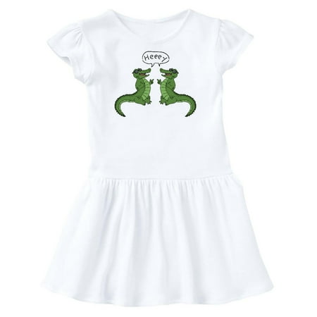 

Inktastic Heeey Cool Green Gators in Sunglasses Gift Toddler Girl Dress