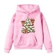 thumbnail image 1 of PMVFHDE Chandails à Capuchon et Chandails pour Filles Chandail Rétro de Noël avec Renne Haut Mignon Col Rond Chandail de Groupe Familial Tenue Preppy Rose, 3-4 Ans, 1 of 4
