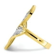 thumbnail image 4 of 10K Two-Tone Gold Ring Band Fashion & Rhodium Diamond-Cut Filigree, Size 8, 4 of 5
