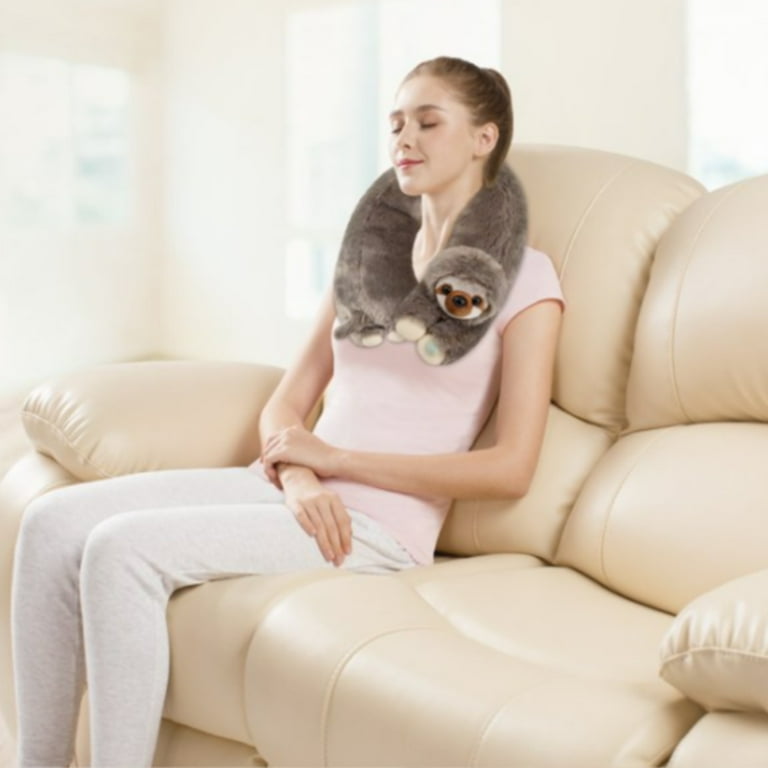 Health Touch Sloth Neck Massager with Vibration, Cushion Pillow for Pain  Relief, Portable Travel Size