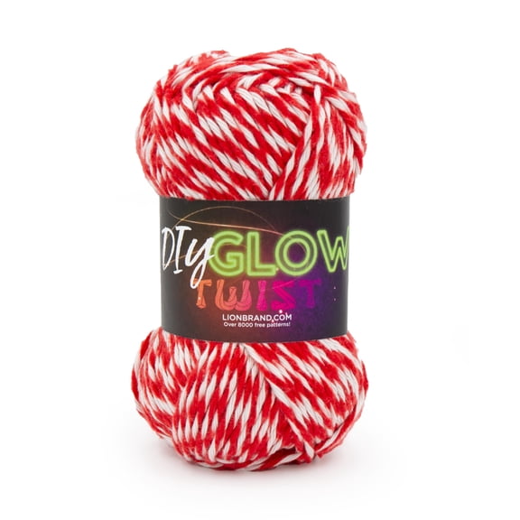 Lion Brand Yarn DIY Glow Twist Red 196-200CY Glow In The Dark Yarn