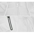 thumbnail image 2 of Men's Athletic Gym Sport Casual Running Jogging Sweat Hooded Tracksuit Set (White, M), 2 of 2