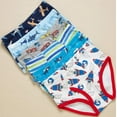 thumbnail image 4 of Pure Cotton Little Boys Briefs Soft Dinosaur Truck Toddler Underwear Kids Undies (Pack of 6) 2T, 4 of 6
