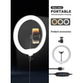 thumbnail image 7 of 10-Inch LED Ring Light | LED Selfie Ring Light | Live Streaming Light, With 63-Inch Tripod And 2 Phone Holders | 3 Color Modes, Adjustable Brightness, USB Powered | Ideal For Makeup, Live Streaming,, 7 of 7