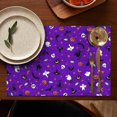 thumbnail image 5 of Purple Halloween Pattern Summer Placemats Table Placemats Set Of 4-Linen Kitchen Washable Placemats Table Mats 11.8"x17.7" Non-Slip Heat Resistant, 5 of 6