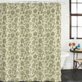 thumbnail image 3 of Green Floral Waterproof Fabric Shower Curtain,Vintage Rustic Botanical Spring Waterproof Fabric Shower Curtain for Bathroom Curtains Bathtubs Hotel Shower Curtains with 12 Hooks Standard 66x72, 3 of 8