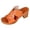 Orange, variant on Women's Butterfly Dressy Slides Sandals Ladies Fashion Casual Leather Open Toe Platform Chunky Block High Heels Slip on for Ladies Comfortable Summer Brown Size 6.5