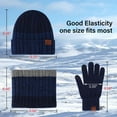 thumbnail image 6 of FZ FANTASTIC ZONE Mens Winter Knit Beanie Hat Scarf Touchscreen Gloves Set Skull Cap Neck Warmer Set,Blue, 6 of 6