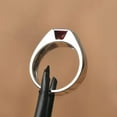 thumbnail image 3 of Men princess cut Garnet Gemstone Ring 925 Sterling Silver Engagement Men's Ring, 3 of 5