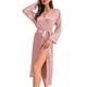 thumbnail image 1 of Gibobby Bata de seda para mujer Camisón grande para mujer, albornoz elástico Sexy con púas, pijamas para mujer de muebles para el de Color sólido(Rosa,M), 1 of 5