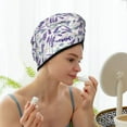 thumbnail image 3 of Yiaed Lavender Flowers Print Hair Cap with Button,Coral Fleece Hair Towel Wrap for Women Wet Hair,Quick Dry Turban for Wet Hair Long Thick Hair, 3 of 5