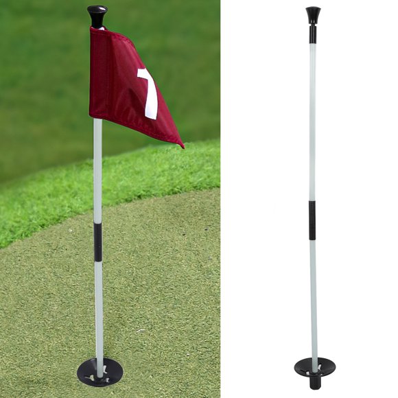 3 Pcs Mât de Drapeau de Golf en Nylon Fibre de Verre 2 Sections pour Putting Vert