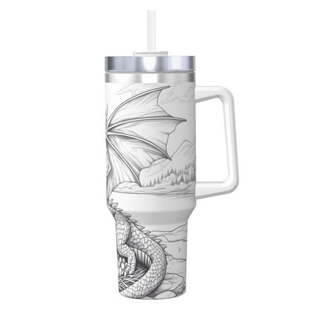 

Salouo Dragon Nest Sketch for 40oz Water Bottle with Handle & Flip Straw - Stainless Steel Vacuum Insulated Tumbler-Reusable Travel Coffee Mug- Gifts for Women & Men