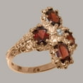 thumbnail image 2 of LBG British Made 10k Rose Gold Natural Diamond & Garnet Womens Anniversary Ring - 33 size options - Size 6.75, 2 of 6