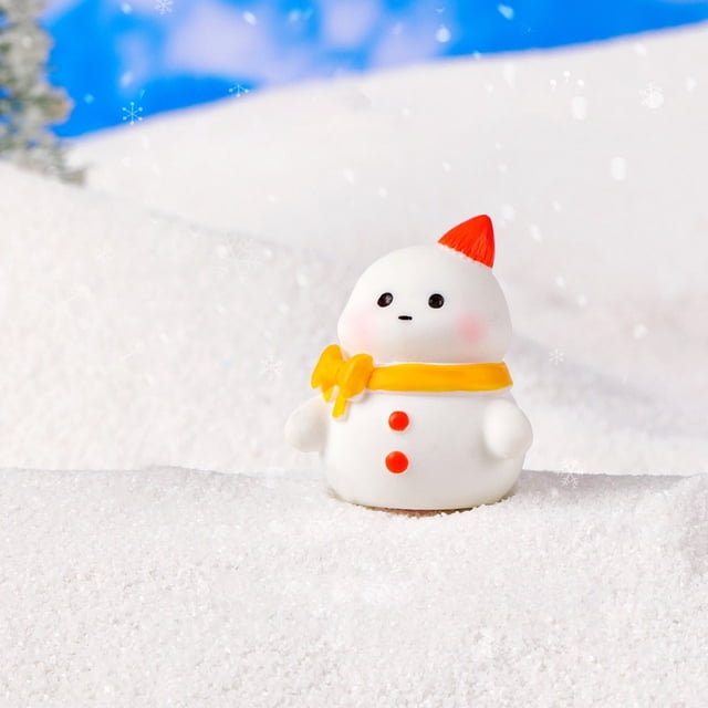 Set de figuritas de muñeco de nieve mini de Navidad | Adornos de escena de nieve de resina | Colgante de Llavero de Santa Claus | Decoración DIY | Accesorios para micro jardines | 3 Estilos | 2-3cm