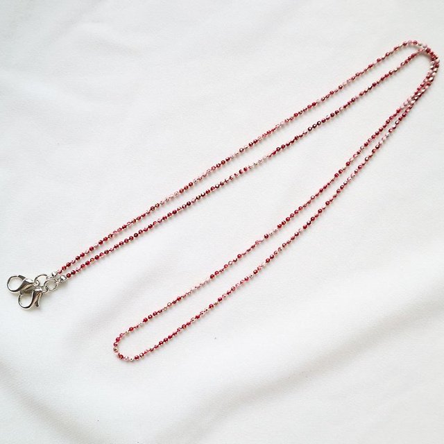 Collar de perlas vintage coreanas con cuentas de vidrio y correa de cadena para mascarilla