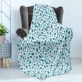 thumbnail image 4 of Teal Soft Flannel Fleece Throw Blanket, Abstract Style Scattered Mosaic Shapes in Blue Tones Rhombus, Cozy Plush for Indoor and Outdoor Use, 50" x 60", Slate Blue Turquoise, by Ambesonne, 4 of 5