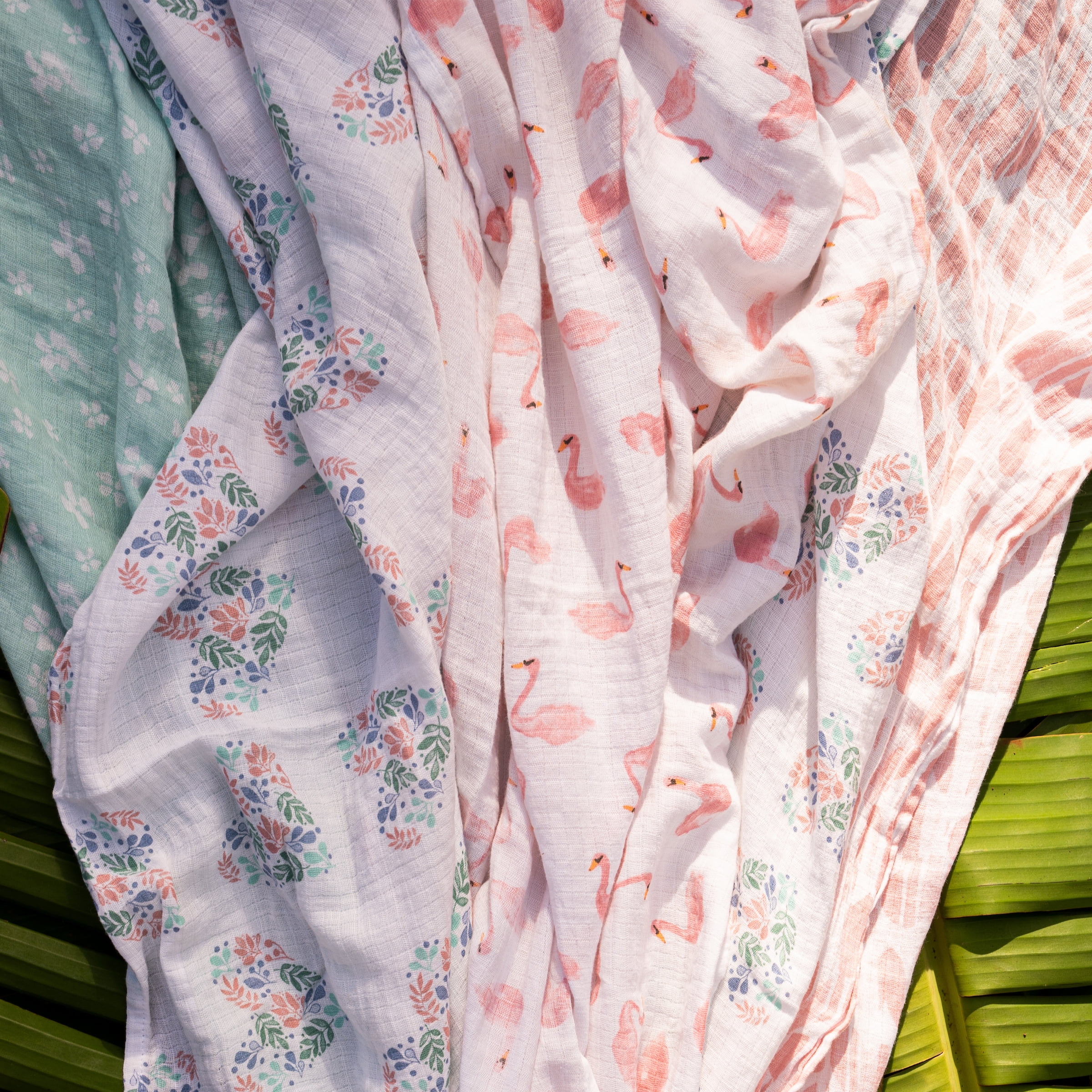 aden + anais Essentials 4-Pack Cotton Muslin Swaddle Blankets, Briar Rose