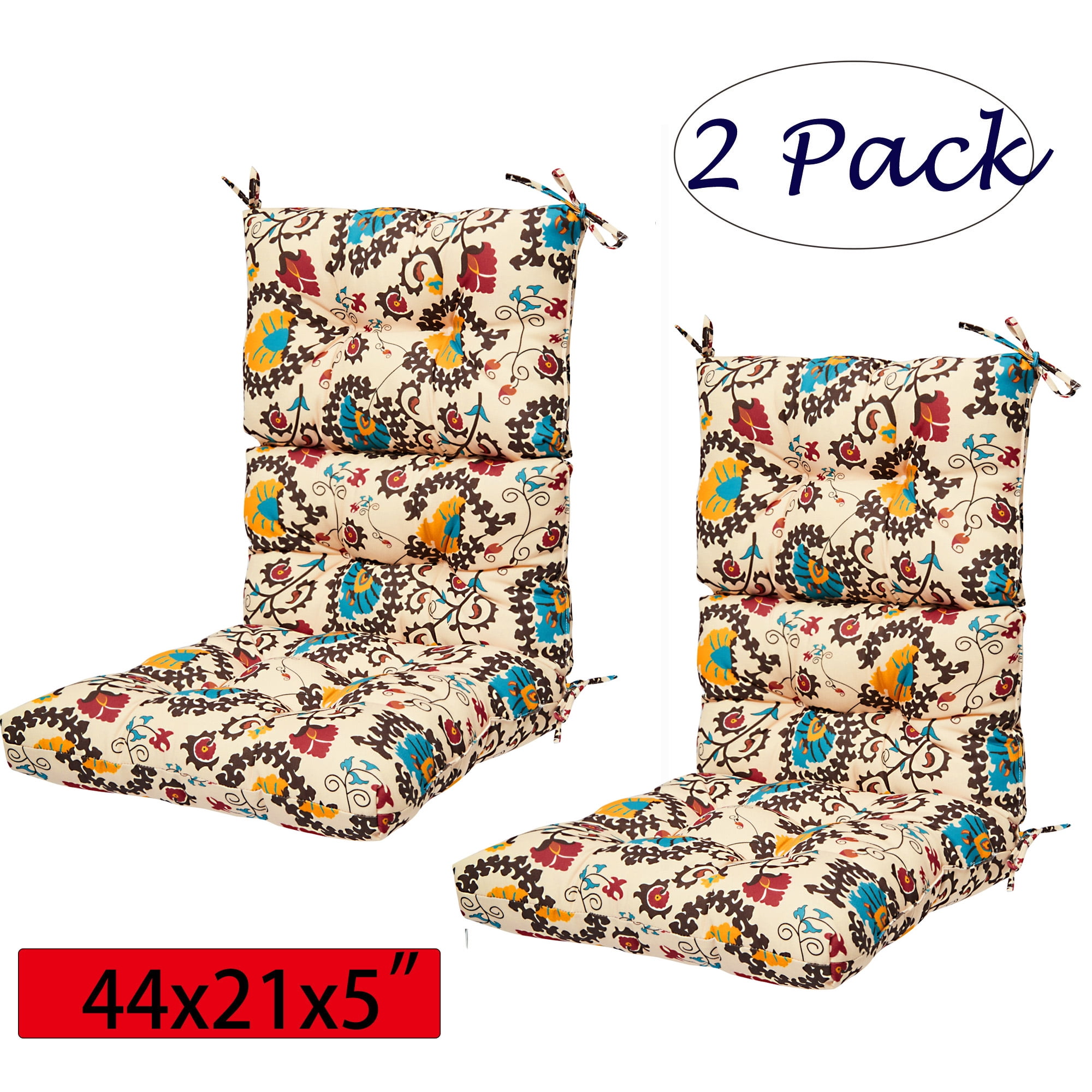 Classic Stripe Outdoor/Indoor High Back Chair Cushion Square High