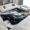 thumbnail image 3 of Washable Area Rug 3x5 ft Marble Abstract Pattern Luxury Area Rug for Living Room, Soft Flannel Print Rugs, Non-Slip Low Pile Carpet, for Bedroom, Dining Room, Kitchen, Home Decor Floor Rug, 3 of 7