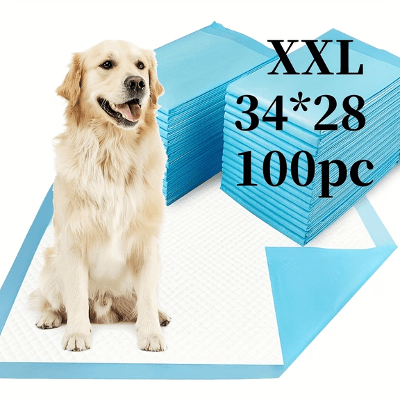 Large super absorbent leak-proof pet training pad, 34 x 28 inches