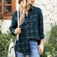 thumbnail image 4 of Tops Casuales Para Mujer, Blusa A Cuadros Con Solapa De Bolsillo Cómoda Para Mujer Para La Oficina Para Ir De Compras ANGGREK Otros, 4 of 6