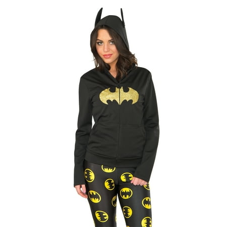 Rubies DC Super Hero Girls Batgirl Hoodie Costume Top, Black Yellow