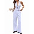 thumbnail image 2 of Women'S 2 Piece Camisole Pants Set Casual Summer Outfits White XL, 2 of 9