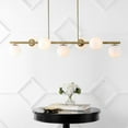thumbnail image 5 of JONATHAN Y Luca Parisian 53" 7-Light Modern Glam Iron Globe Linear LED Pendant, Brass Gold/White, 5 of 8