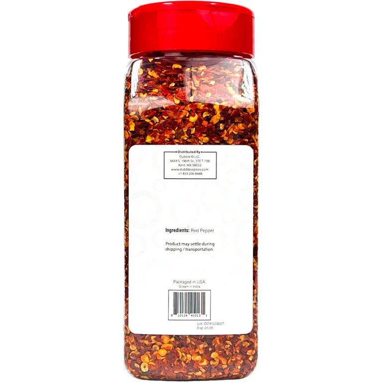 Crushed Red Pepper / Chili Flakes in - 6 oz. - Non GMO, Kosher, Halal, and  Gluten Free - Dubble O Brand