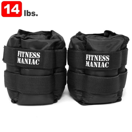 Fitness Maniac 14 lbs Ankle Weights Gym Fitness Resistance Running Strength Training