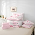 thumbnail image 5 of Pink Bow Bed Set in a Bag 7 Pcs,Princess Style Bowknot Girly Fairy Tale Bedding Set,Initial Letter Z Chic Romantic Comforter with Fitted,Flat Sheet,Pillowcase,Pillow Covers,Twin, 5 of 6