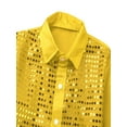 thumbnail image 3 of Aislor Aislor Kids Boys Long Sleeve Shiny Sequined Shirts Latin Jazz Dancewear Boys Stage Performance Costumes Fancy Shirt Tops, 3 of 7