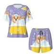 thumbnail image 2 of Yiaed Corgi Washing in Bathtub Print Short Sleeve Pajama Sets for Women Casual Crew Neck 2 Piece Lounge Sets Women's Short-Sleeved Pajama-3X-Large, 2 of 5