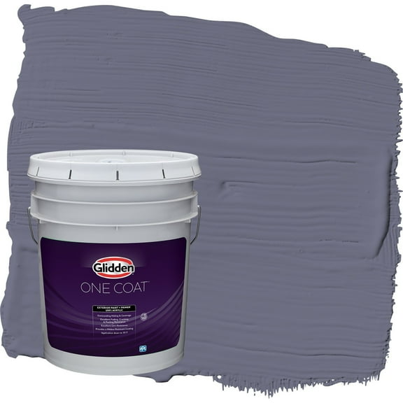 Glidden One Coat Old Mill Blue / Purple Satin Exterior Paint with Primer, 5 Gallon