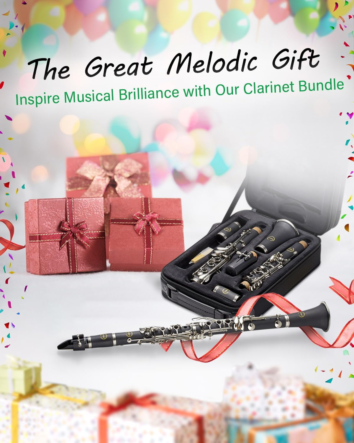 Libretto Bb Clarinet Set for Beginner and Intermediate Players with Accessories