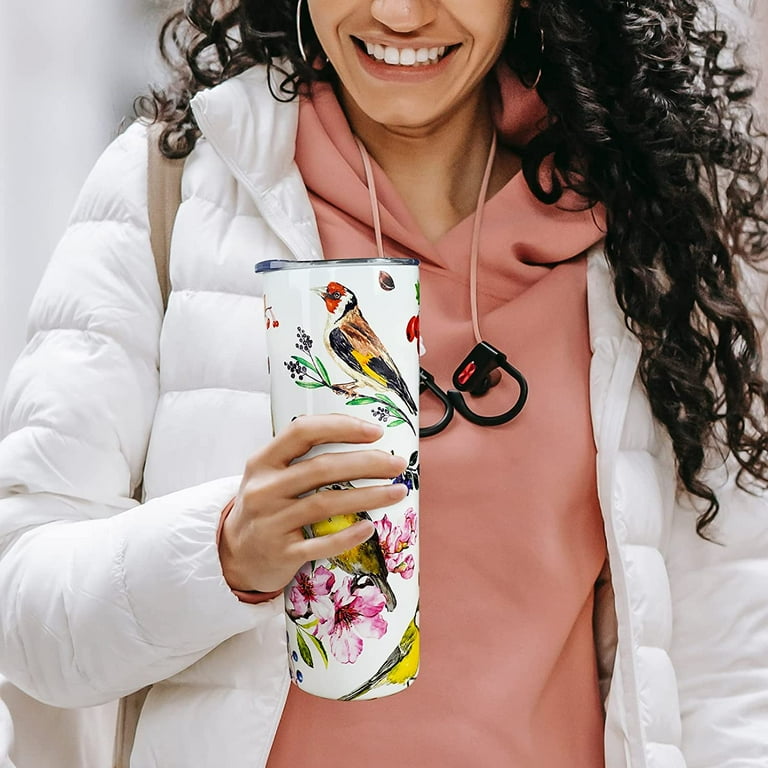 Waterdrop All-Purpose Edition Tumbler - White Blossom - 34 oz - Coffee Tumbler - Coffee Mug - Travel Mug - Leak Proof Travel Mug