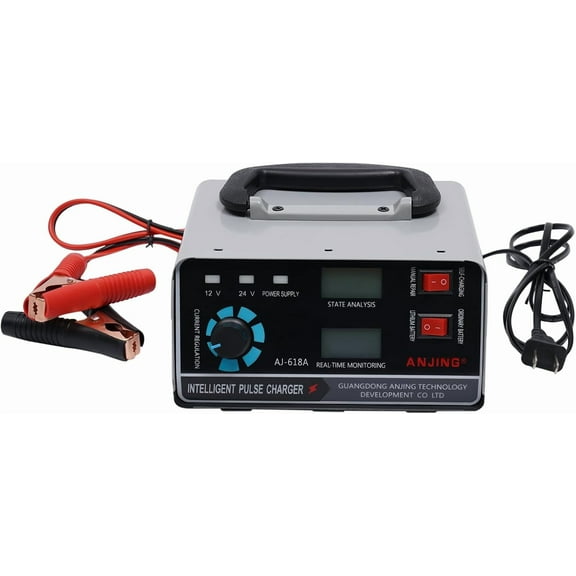 Miumaeov Heavy Duty Smart Car Battery Charger Automatic Pulse Repair Trickle with LCD Display