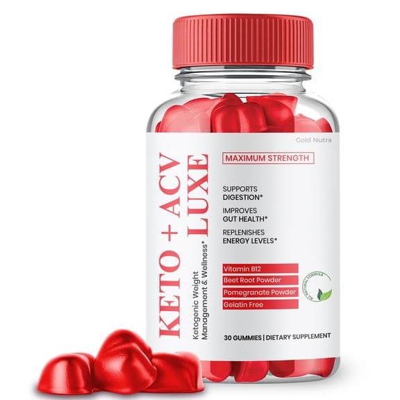 Luxe Keto ACV Gummies, Luxe Keto Gummies Weight Loss Supplement, Belly Fat Energy Powerful Formula, Maximum Strength (1 Pack)