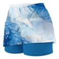 thumbnail image 3 of Sexlip Womens Yoga Sports Shorts Watercolor Print Layered Elastic Waist Soft Fabric Snug Silhouette for Yoga Sessions Multicolor S, 3 of 5