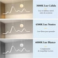 thumbnail image 2 of Lámparas de Araña Modernas, Lámpara Colgante LED Regulable Tres Colores, Lámparas de Araña de Onda Para Comedores Restaurante de Cocina Dormitorio, 3000k-6000K(Blanco), 2 of 8