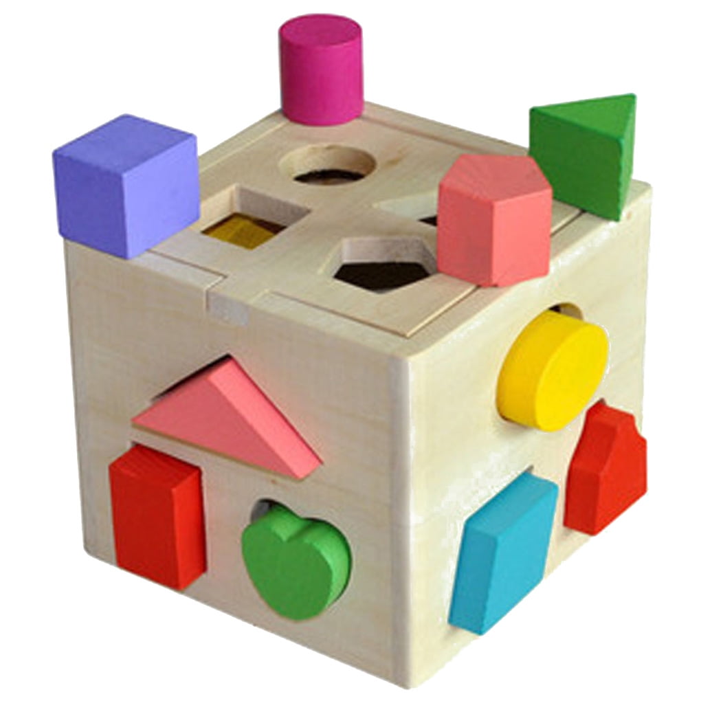 Baby educational toys wooden building block toddler toys for learning toy tool 