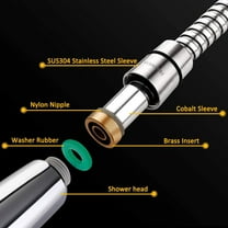 LEEYNEER Shower Hose Stainless Steel  Extra Long Handheld Shower Head Hose Extension Replacement  Kink-Free Flexible Shower Hose Attachment for Shower Head Brushed Nickel